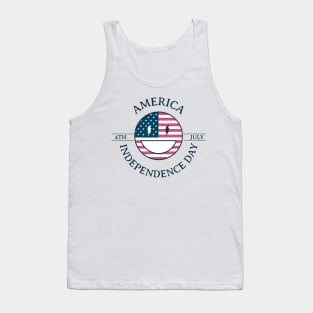 Independence Day. American flag with smile Tank Top